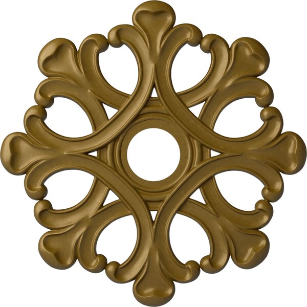 Ekena Millwork Angel Ceiling Medallion (Fits Canopies up to 4 3/8"), Hand-Painted Gold, 20 7/8"OD x 3 5/8"ID x 1"P CM20ANGLS - main